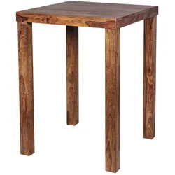 KADIMA DESIGN Bartisch MUMBAI Massivholz Sheesham 80 x 80 x 110 cm Bistro-Tisch Landhaus-Stil Holztisch quadratisch