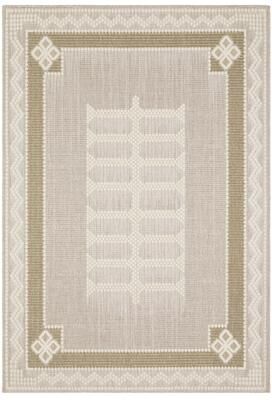 ROW Zarina Modern Geometric Medallion Beige / Tan Indoor/Outdoor Area Rug