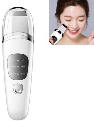 Everyday Crate Ultrasonic Skin Scrubber Face Spatula Blackhead Remover & Deep Pore Cleansing Tool white