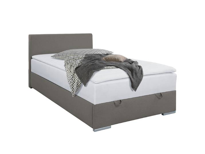 Lit boxspring Randas 120 x 200cm Tissu Cortina Gris/Noir