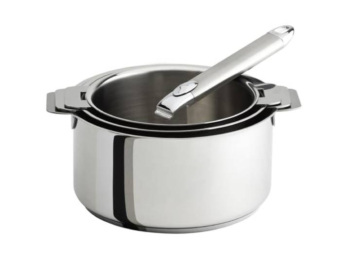 Cristel S3CZ Série de 3 Casseroles Mutine + 1 Poignée Amovible INOX Zenith