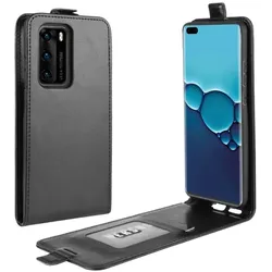 Flip Case Handyhülle für Huawei P40 Vertikal Schutzhülle Tasche Cover Schwarz Bumper Smartphone Kartensteckplatz-Kreditkarte-Geldscheine EC-Karte Bank-Karte