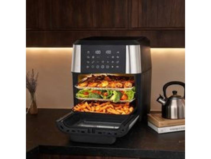 Friteuse à air chaud multifonction 12 L 12 programmes noir profond ABS et polypropylène