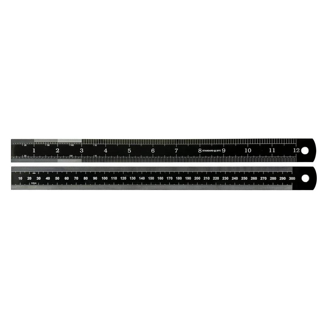 RS PRO Stahl Lineal, höhensicher, metrisch/zöllig 300mm x 25mm (30 cm, Stahl) (2741081)