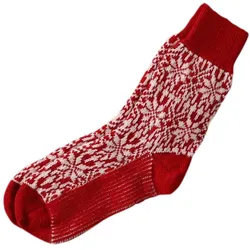 Norweger Sterne Socke - Rot/Natur 40-41