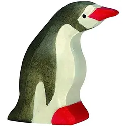 Holztiger Pinguin, klein, Kopf nach vorn