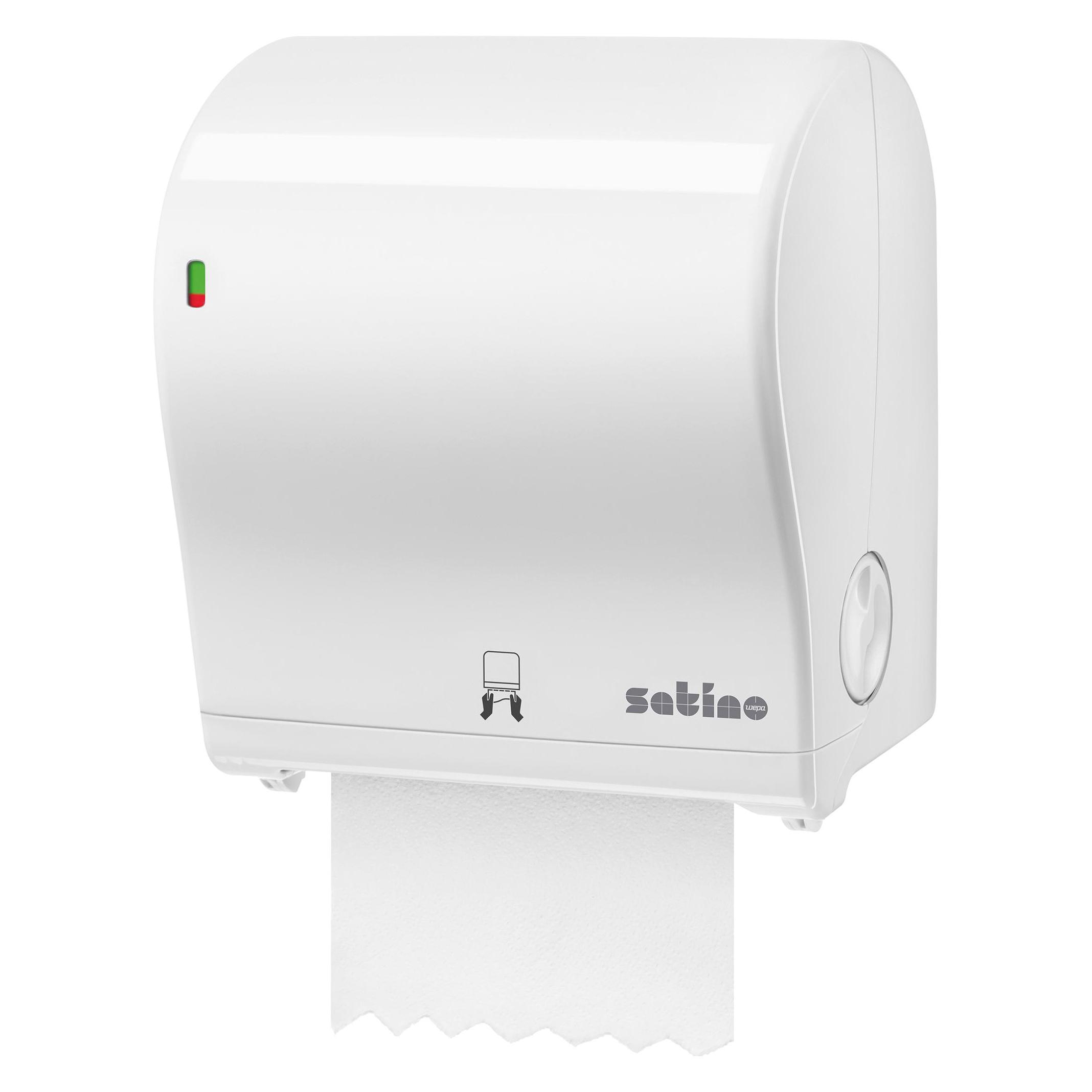 Wepa AutoCut-Spender MIDI weiss Rollenhandtuchspender mit automatischem Papierabriss (449030001)