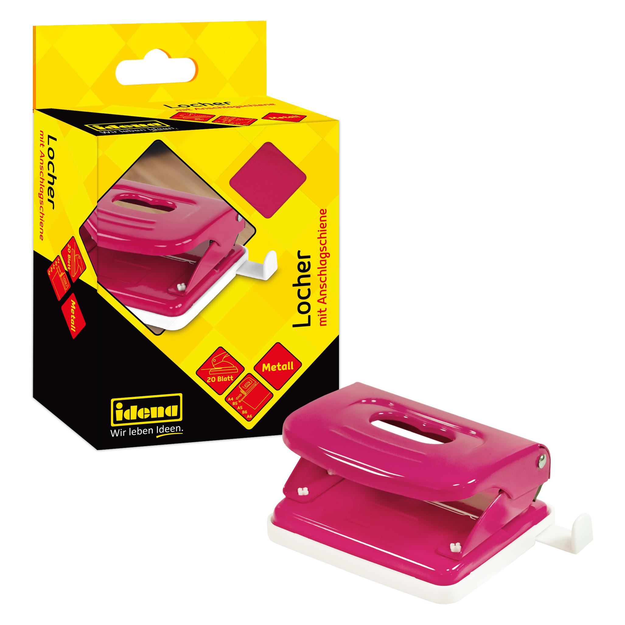 Idena Locher aus Metall pink für 20 Blatt (22657906)