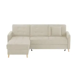 Ecksofa mit Schlaffunktion Venus , beige , Maße (cm): B: 222 H: 87 T: 162.0