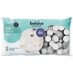 Bolsius Teelichter weiß 6 Std. Brenndauer