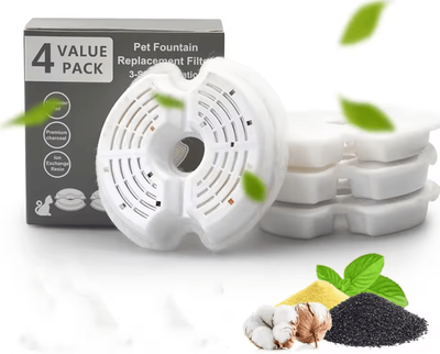 Inspire Curations Multi Filtration Cat Water Fountain Replacement Filters 4 Pack & 8 Pack 4 Pack