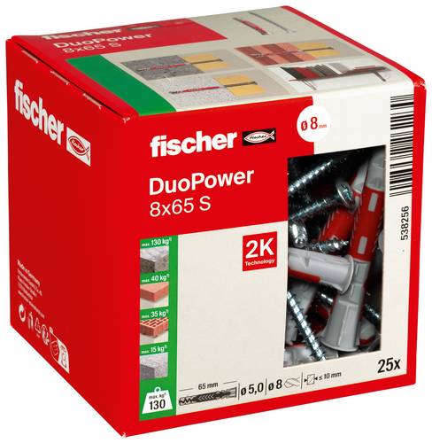 Fischer DUOPOWER 8x65 S LD 2-Komponenten-Dübel 65 mm 8 mm 538256 25 St.