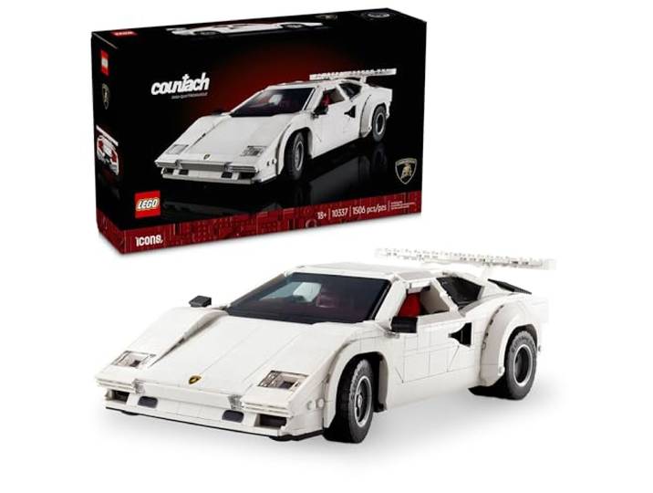 LEGO Icons Lamborghini Countach 5000 Quattrovalvole Modellauto-Bauset – Sammelbauset für Erwachsene, ab 18 Jahren, detailliert mit Scherentüren, V12-Motor & mehr 10337