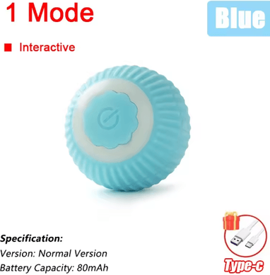 Inspire Picks Smart Rolling Mouse Chase Ball With Tail For Cats & Small Pets small 1 Mode Blue