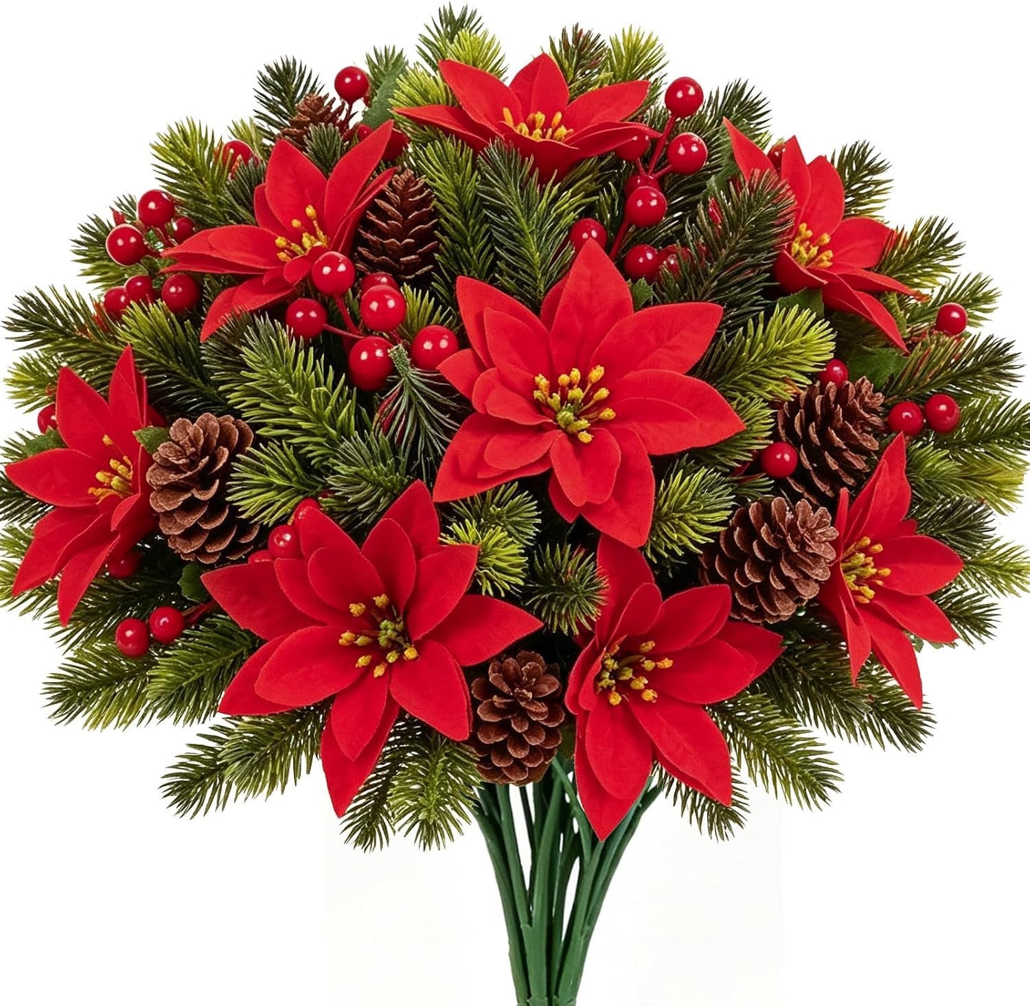 Kunstmatige kerstster en camelia