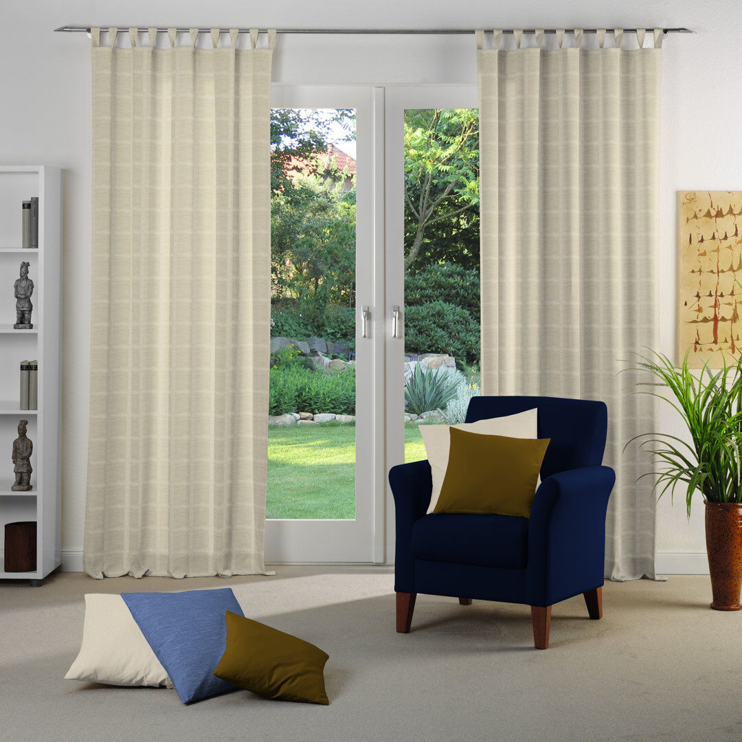 Ophelia & Co. Shire Room Darkening Single Curtain Panel Beige 132 W x 245 D cm