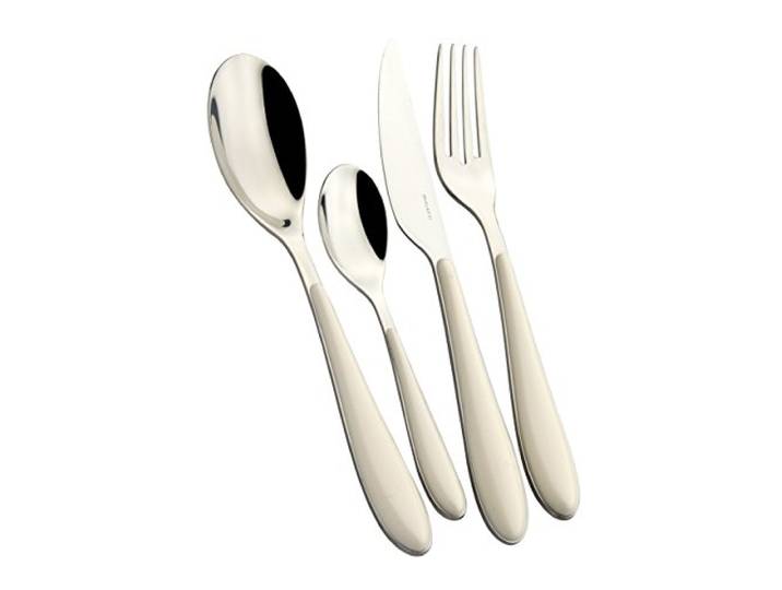 Bugatti GGAU-023F50 Gioia Tafelservice, SAN/Stahl, 22 x 8 x 30 cm, elfenbeinfarben, 24-teilig