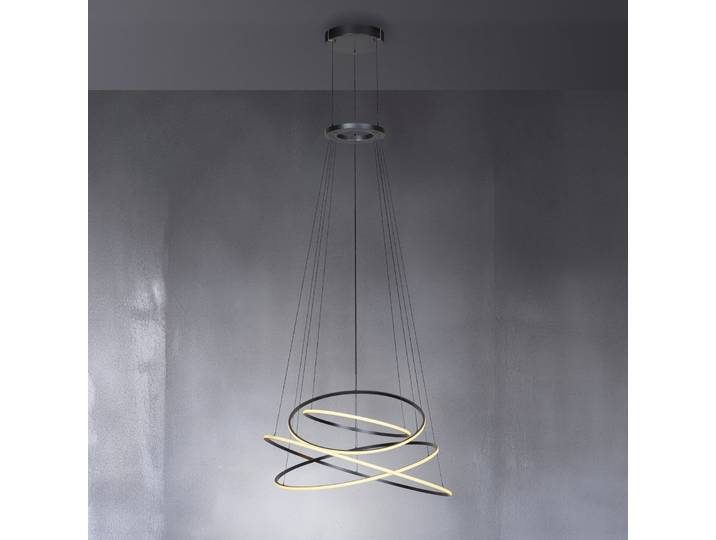 Suspension LED E-Flying Rings « mystic grey » Ø 110 cm, CCT - PURE PURE E-Flying Rings - Salon / séjour - Moderne - Aluminium - Multi-ampoules