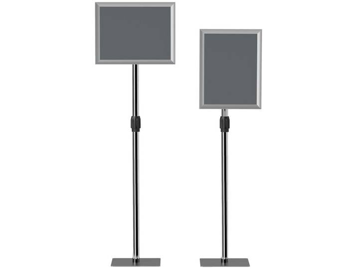Homcom A3-Plakatständer Aluminium Edelstahl Silber, Silberfarben, Metall, 30x135x45 cm, Bilder & Rahmen, Pinnwände & Magnettafeln