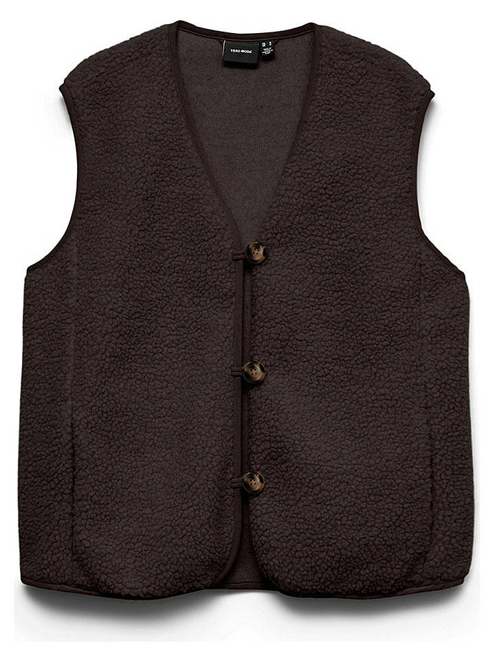Vero Moda Teddyweste in Braun - XL