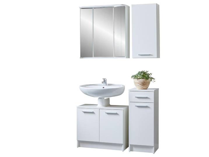 Badezimmer Verona Weiß Dekor 4-teilig