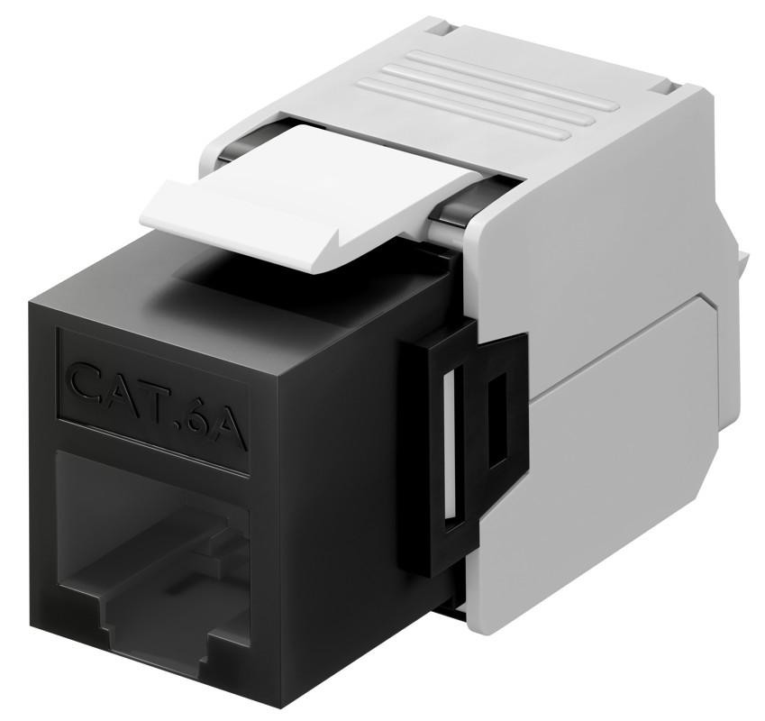 Goobay CAT 6A Keystone RJ45 module UTP 500 MHz zwart/wit
