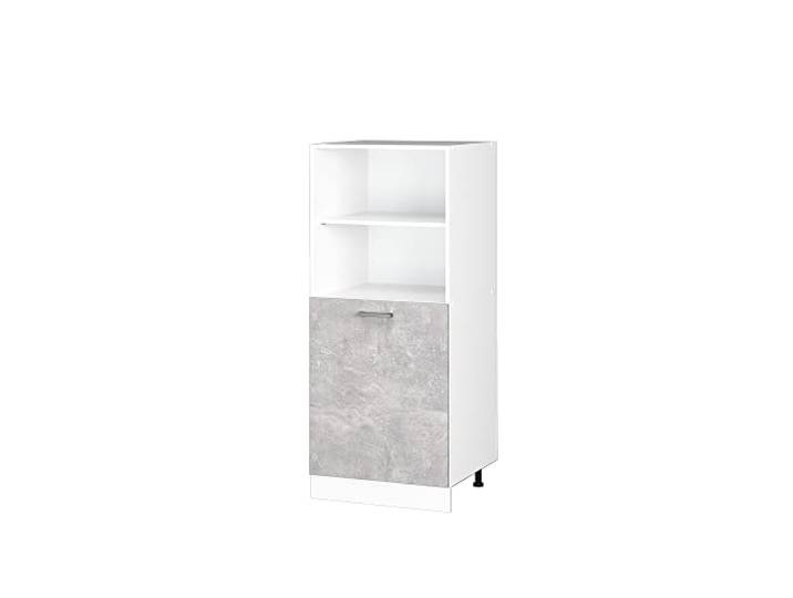 Vicco Hochschrank R-Line , Beton 60 cm mit offenen Regalen, und Tür, zur Aufbewahrung von Haushalts- und Reinigungsutensilien