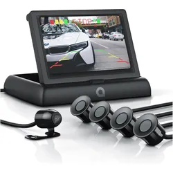 Aplic, Rückfahrkamera, Rückfahrkamera, Einparkhilfe mit 4x Parksensoren, Kamera & 4,3" Monitor mit Nachtsicht