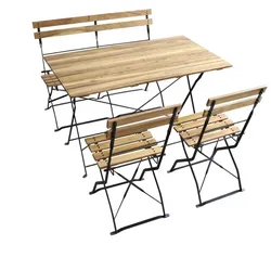 CHILLROI 4tlg. Bistro-Set aus Akazienholz, klappbar - Braun
