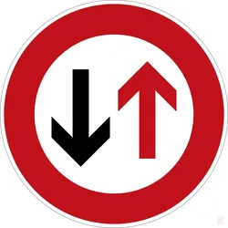 Klemos 2x2 Rund – Verkehrszeichen Vorrang des Gegenverkehrs 208