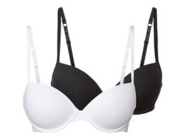 ESMARA® Lot de 2 soutiens-gorge push-up femme (noir/blanc)