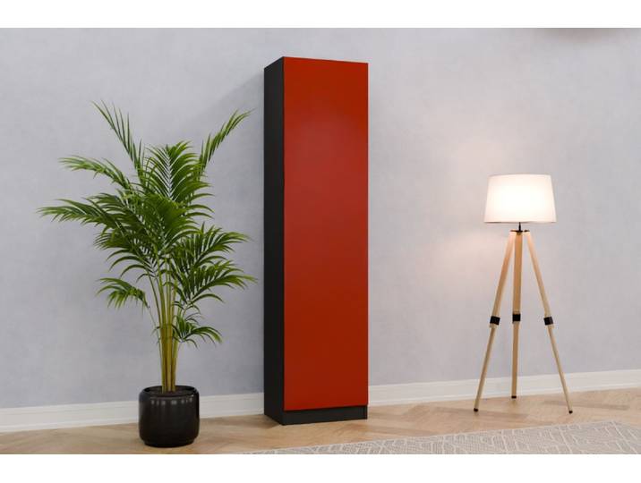 Badezimmer Hochschrank nach Maß - RAL 3013 Tomatenrot - 200x50x37cm - Individuell konfigurieren