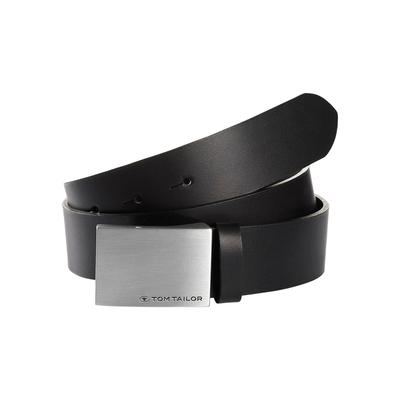 Koppelgürtel TOM TAILOR "TTLUIGI", Jungen, Gr. 65, schwarz, Rindsleder, unifarben, Gürtel Koppelgürtel, 4 cm breiter Kinder Gürtel, Jungs, Koppelschließe