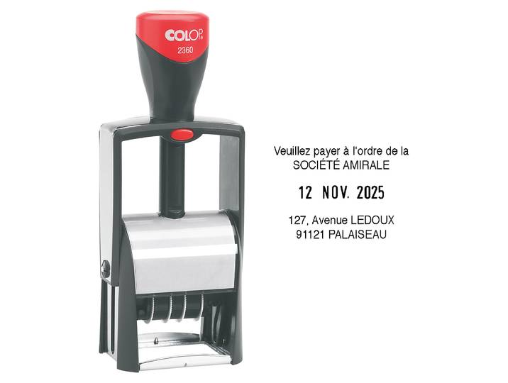 Colop Tampon dateur personnalisable Classic Line 2360 - 5 lignes