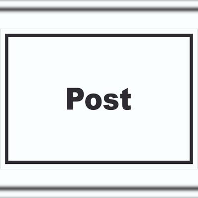 HB-Druck Post Schild mit Text Annahme Brief Paket waagerecht A4 Rückseite selbstklebend