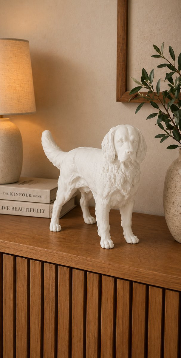 Gordon Setter Hondenbeeldje - Decoratief Wit 3D-geprint Beeldje voor op tafel