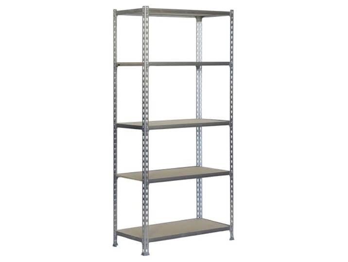 Simonrack Schwerlastregal, Lagerregal, 200x120x30 cm, Metallregal, Kellerregal, Biegestelle 200 kg, 5 Holzfachböden, Verzinkt/Holz - Maderclick