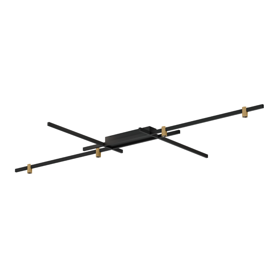 Wever & Ducré LED-Deckenleuchte TRACE GRID CEILING SURF 2.0 - 2700K CH schwarz-champagner 2700K 183464CH3 5404037359936