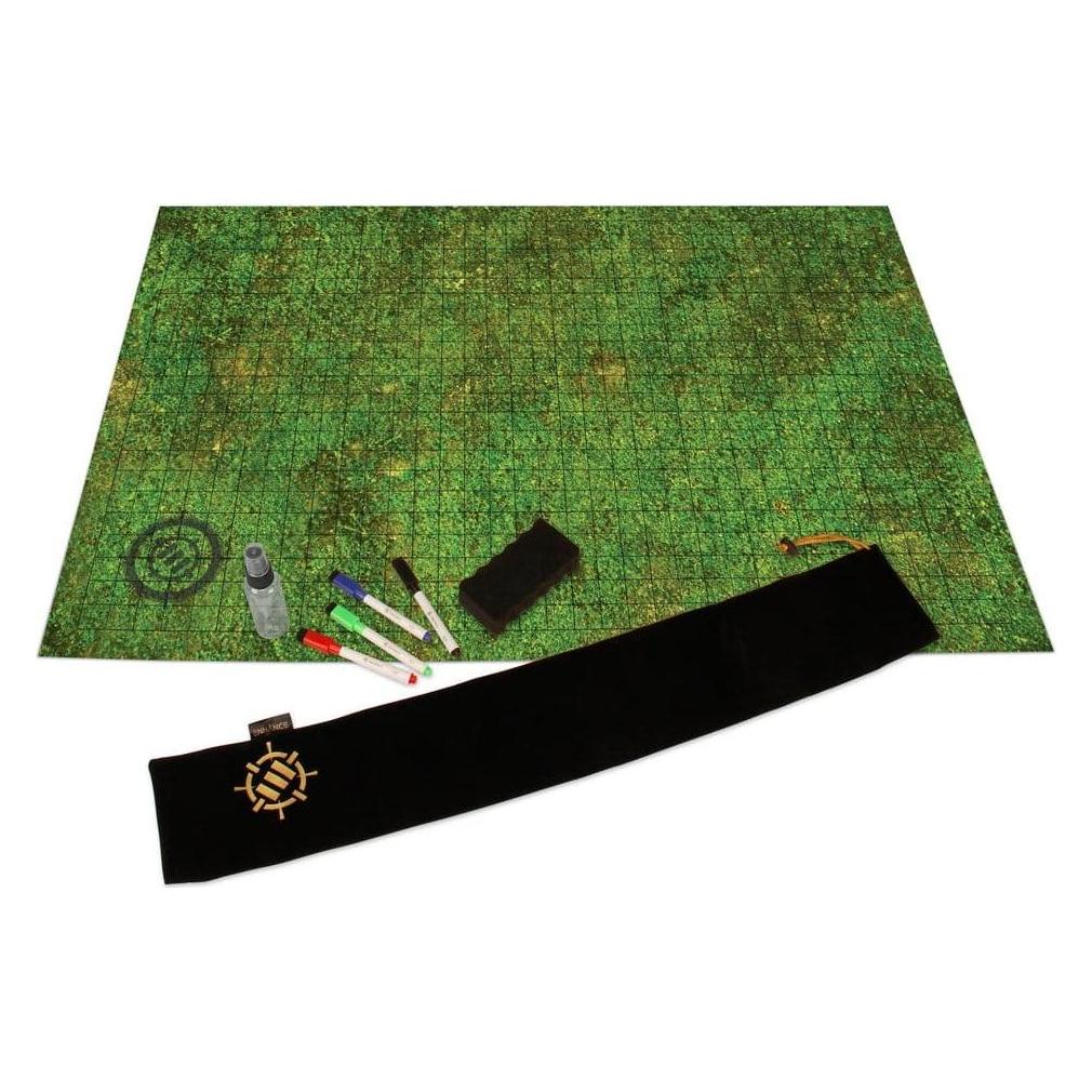 Enhance Tabletop Kit de campagne de tapis quadrillé DnD vert (Textil) (ENTTBSS100GSEW)