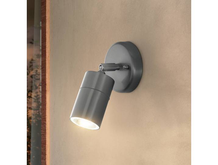 Wandlamp buiten Stockholm, alu / grijs / zink, Roestvrij staal, Modern, Wandlamp buiten