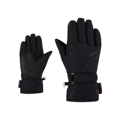 Skihandschuhe ZIENER "LAMONIA-Z PR glove junior", Mädchen, Gr. 6,5, schwarz, Polyester, Handschuhe