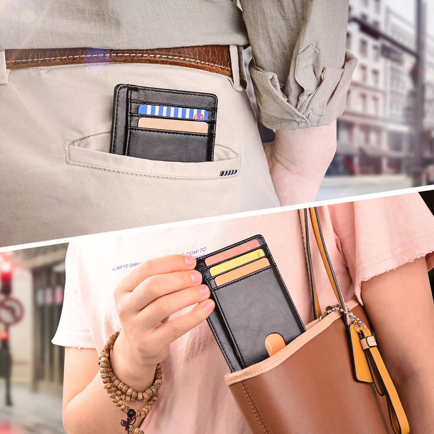INF RFID-Kartenhalter aus Leder mit Platz für Airtag
