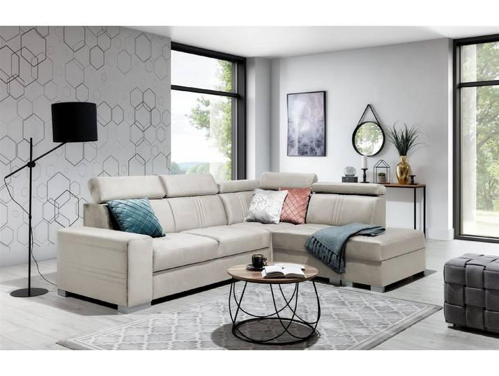 Fun Möbel Ecksofa Ecksofa Schlafsofa NOLAN inkl. USB-Anschluss, inkl. Bettkasten, Kopfteil verstellbar, Rundumbezug, inkl. USB-Anschluss