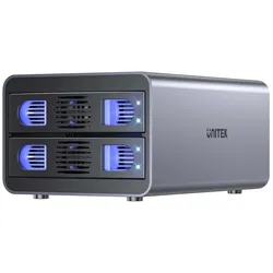Unitek RAID-Gehäuse für SATA 2.5"/3.5" 4 Modi 40TB USB C 10Gb/s (2.5", 3.5"), Festplattengehäuse, Grau