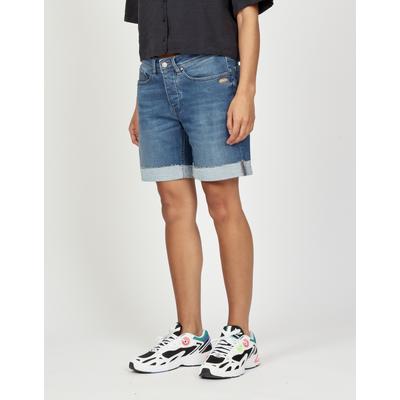Boyfriend-Hose GANG "94NICA SHORTS", Damen, Gr. 27, N-Gr, blau (lovely denim blau), Denim/Jeans, Obermaterial: 90% Baumwolle, 8% Polyester, 2% Elasthan, used, kurz, Hosen, mit offener Kante und Umschlagsaum