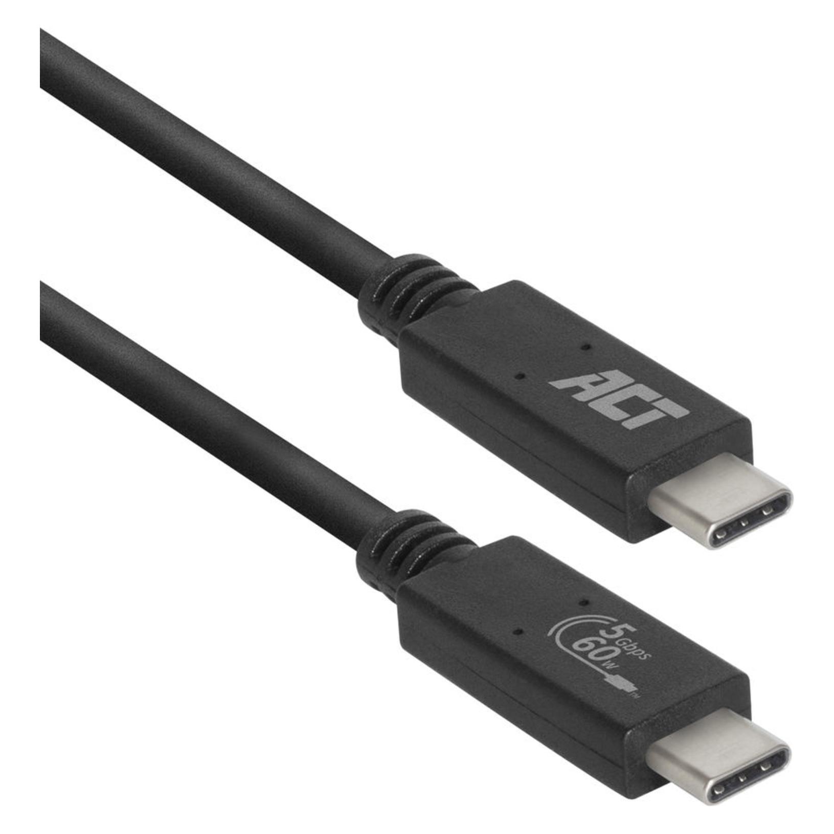 ACT USB 3.2 Gen1 connection cable C male - C male 1 meter (1 m, USB 3.2 Gen 1, 60 W) (AC7401)