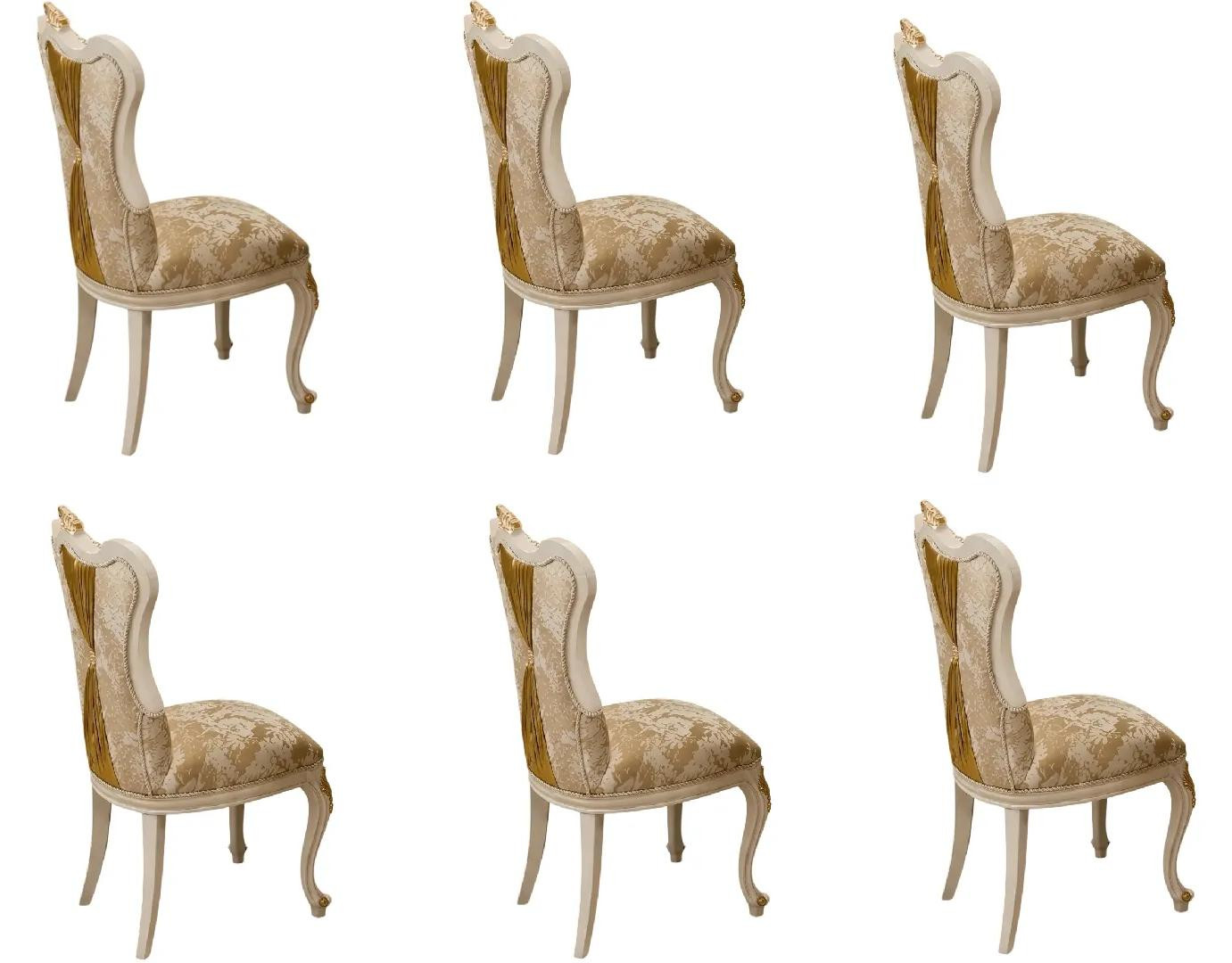 JVmoebel Set van 6 comfortabele en stijlvolle eetkamerstoelen