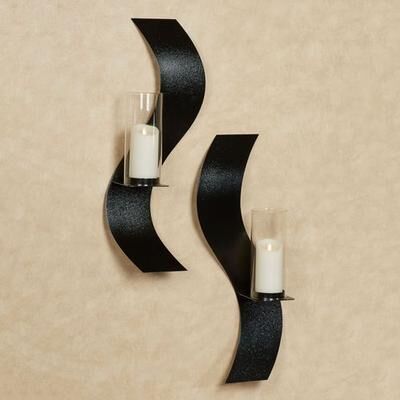 Touch Of Class Metal Rhythmic Wall Sconces Black Set of Two, Set of Two, Black