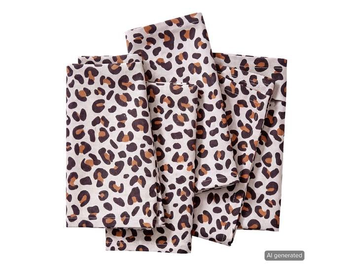 Serviette Leo 4er-Set 42 x 0 x 42cm Braun