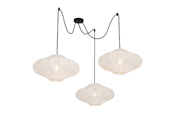 Japandi hanglamp wit 50cm 3-lichts - Plu